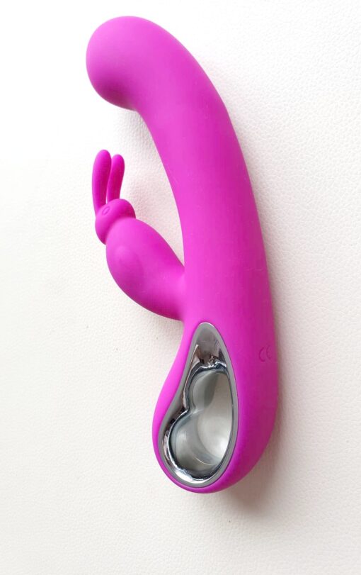 vibratorius su klitoriaus stimuliatoriumi rožinis
